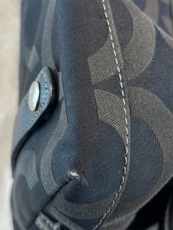 Coach Madison Sabrina Satchel - Leather and Canvas - Black - Picture 15 of 16